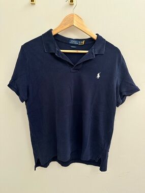 Ralph Lauren Navy Polo with White Pony Logo